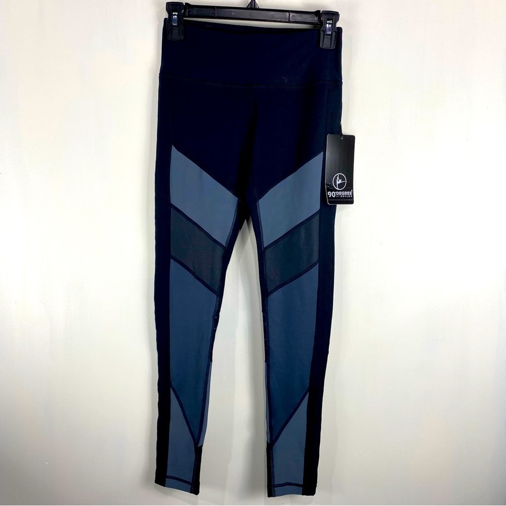 90 Degree Stretchy Full Length Color Block Workout Sporty Leggings Size XS (NWT)